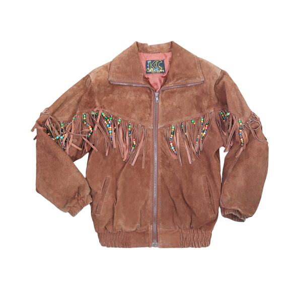 Vintage Brown Leather Jacket with Fringe - Picture 5 of 7